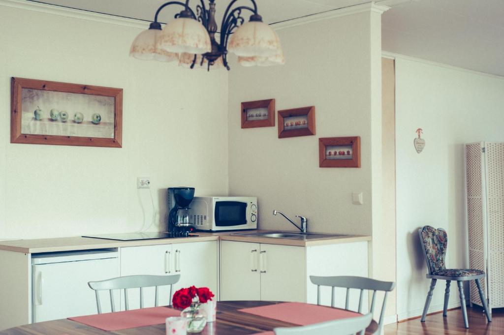 Kuchyň nebo kuchyňský kout v ubytování Bolmsö B&B