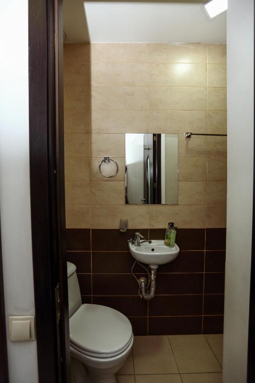 Koupelna v ubytování Hotel Rustaveli 36