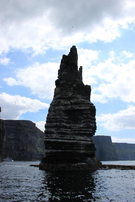 a rock formation in the middle of the water at Bay View House in Liscannor