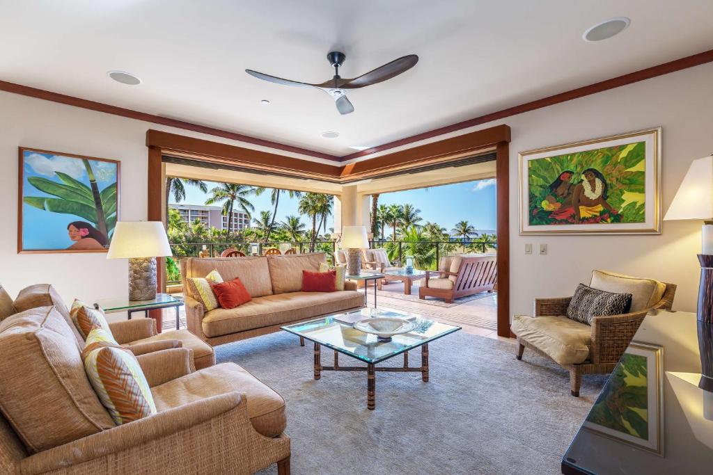 Posezení v ubytování Wailea Beach Villas