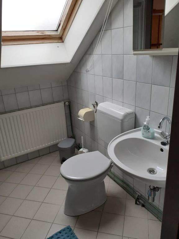 Koupelna v ubytování Obstbau und Gästezimmer Stani