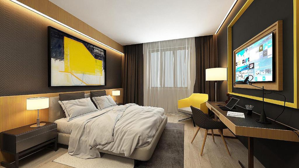 TV a/nebo společenská místnost v ubytování Maccani Black Luxury Suites