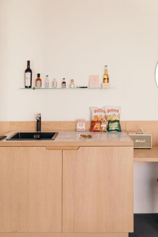 Kuchyň nebo kuchyňský kout v ubytování Hotel Ravesis