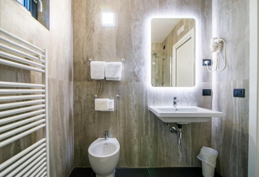 Koupelna v ubytování Hotel Alla Fonte
