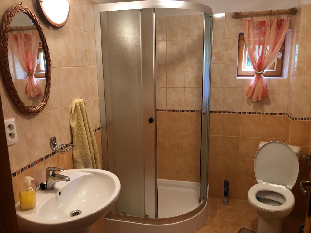 Kúpeľňa v ubytovaní Chalupa pod Skleným Vŕškom