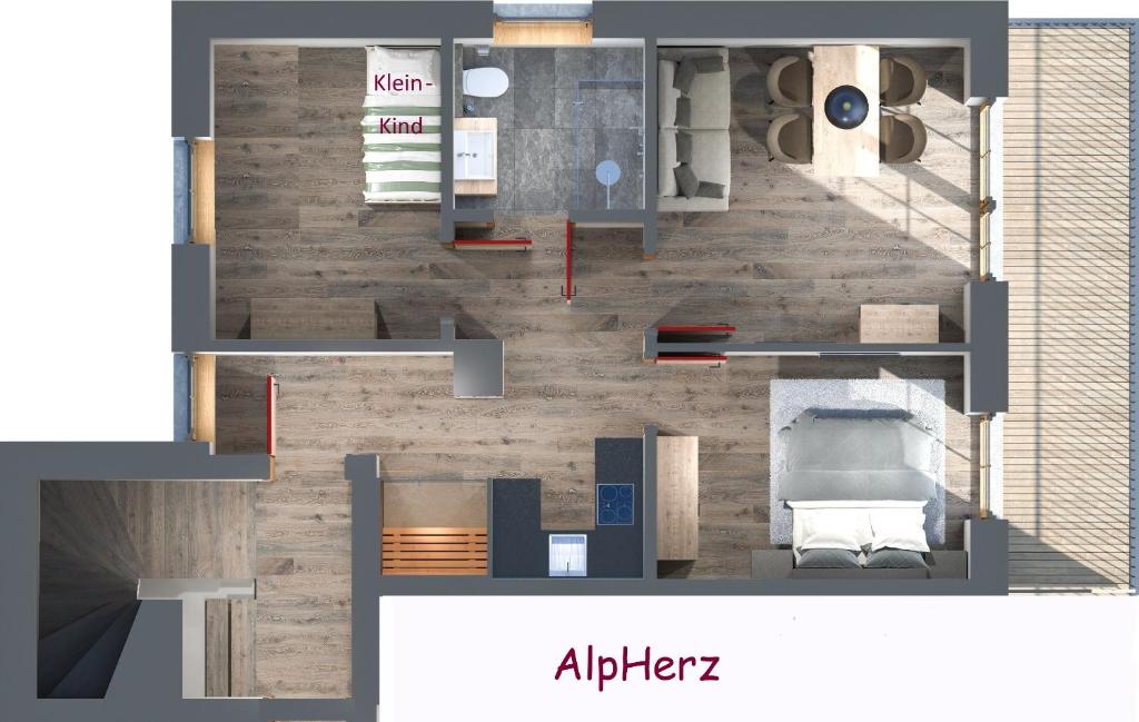 Půdorys ubytování Alpfee Lechtal