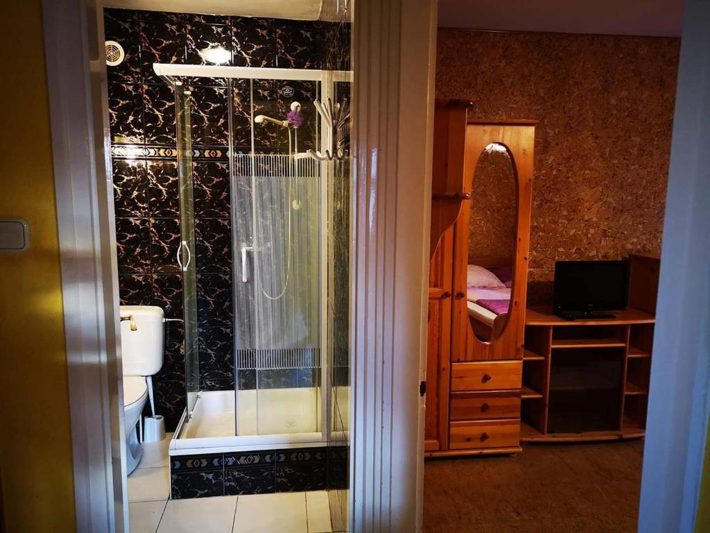 Koupelna v ubytování Széplak apartman