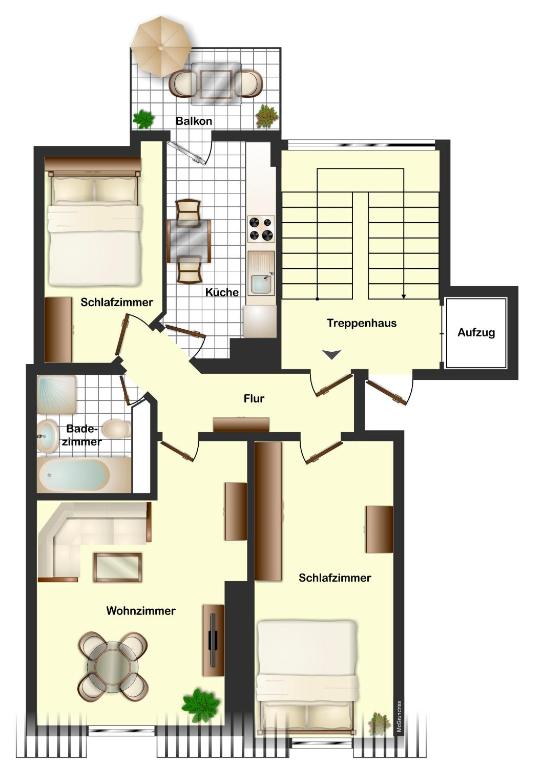 Wohnung mit Blick auf die Zitadelle Petersberg - 3 Zimmer - 1