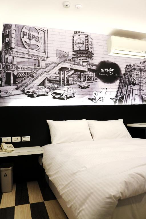 Postel nebo postele na pokoji v ubytování Haozhan Hotel