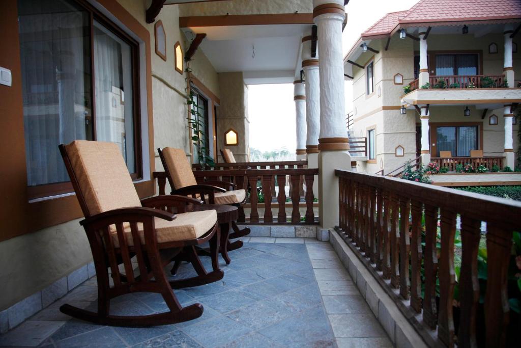 Balkón nebo terasa v ubytování Green Park Chitwan