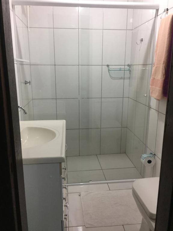 Koupelna v ubytování Suíte Maciel