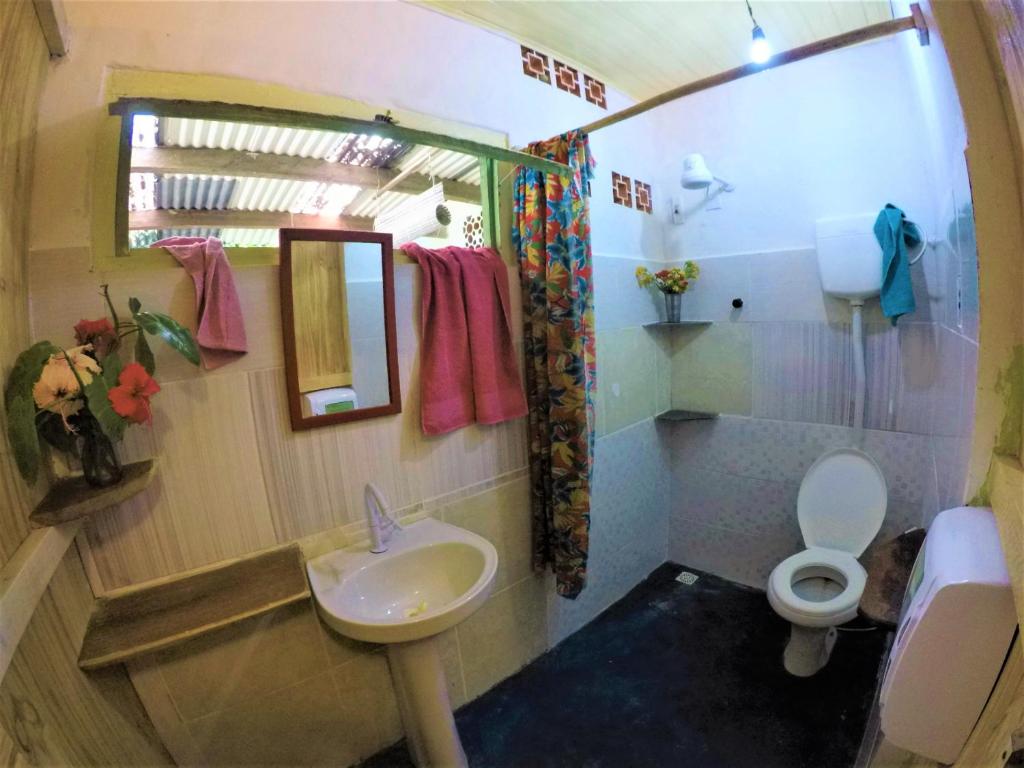 Koupelna v ubytování Hostel Moreré