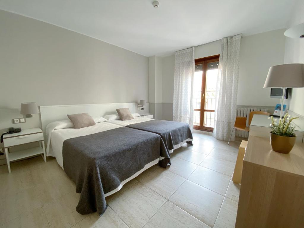 Postel nebo postele na pokoji v ubytování Hotel Rio Arga