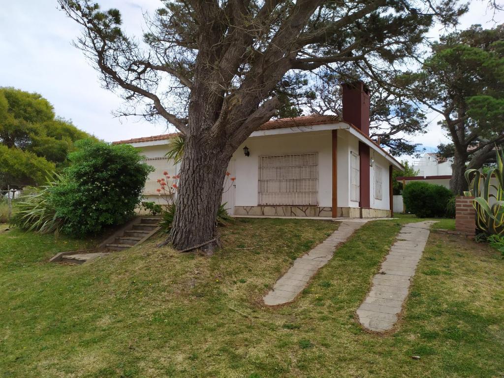a house with a tree in front of it at Chalet Ymaz in Villa Gesell