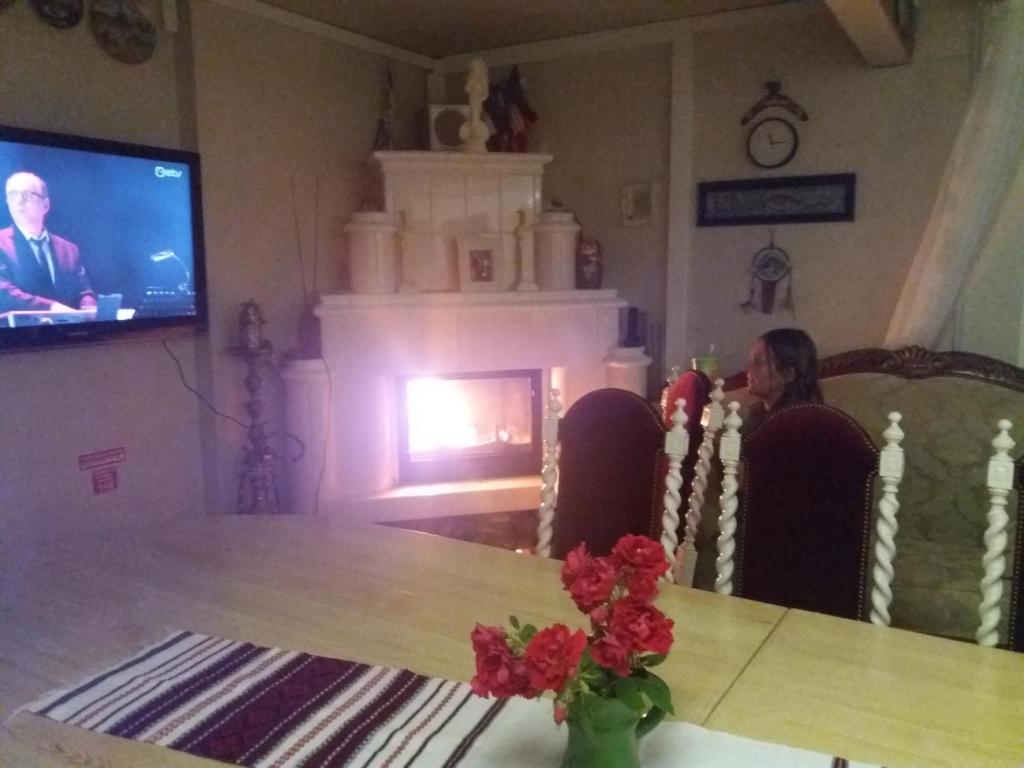 TV a/nebo společenská místnost v ubytování White Villa