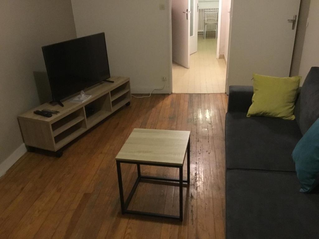un salon avec un canapé et une table basse dans l'établissement Appart du centre, à Saint-Étienne