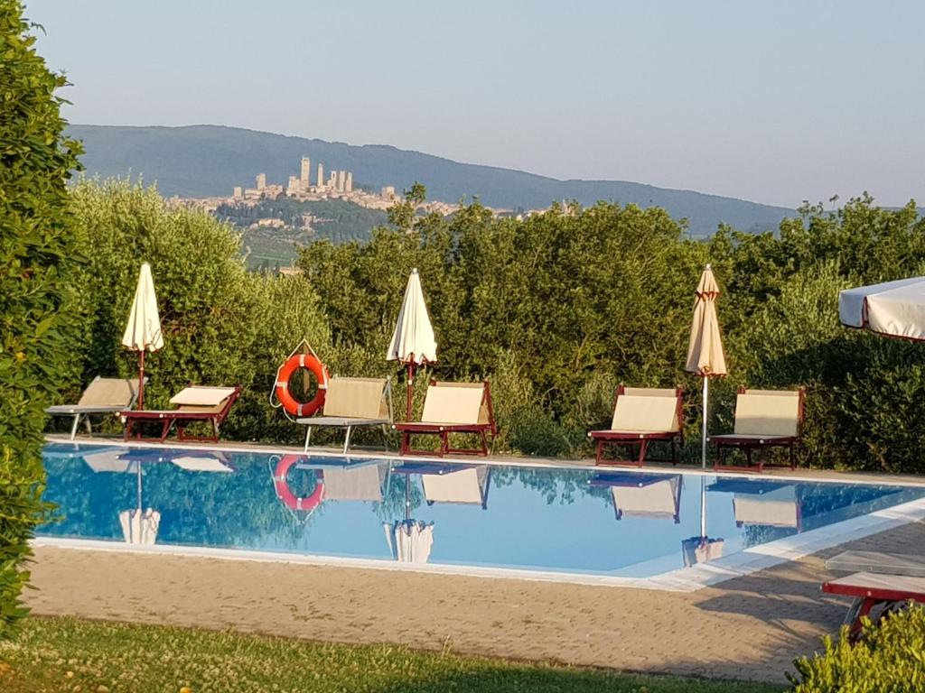 The swimming pool at or close to Appartamenti AVA e TEGRINO nell'antica dimora di Fulignano