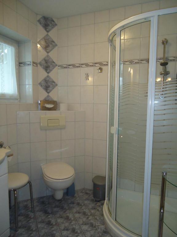 Koupelna v ubytování Landhaus Dampf