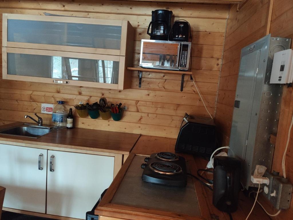 Kuchyň nebo kuchyňský kout v ubytování Coop Aventures Matawin