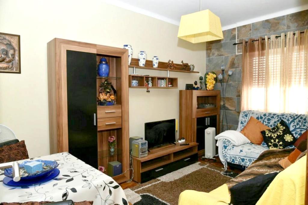 TV a/nebo společenská místnost v ubytování Comfortable apartment with lake view in Vila Real - 75m²