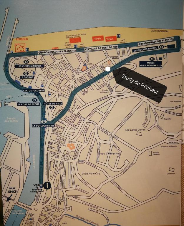 a map of the city of singapore at Study du pêcheur in Trouville-sur-Mer