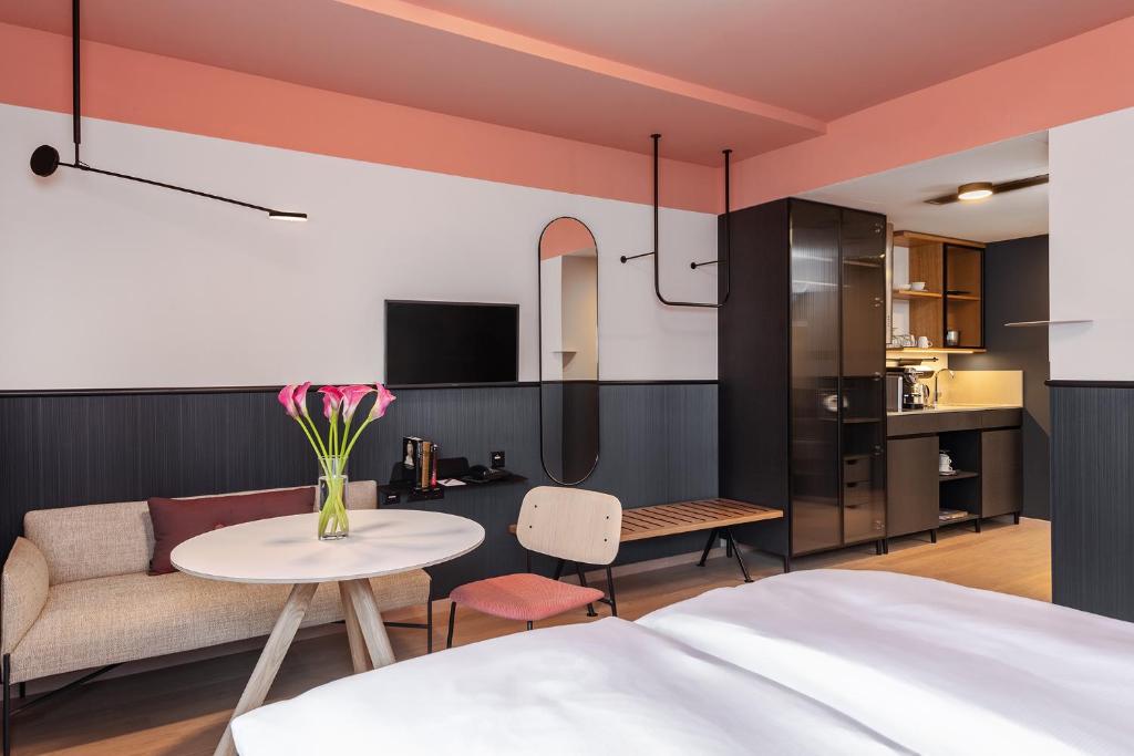 Kuchyň nebo kuchyňský kout v ubytování Sorell Hotel City Weissenstein - Boutique Hotel