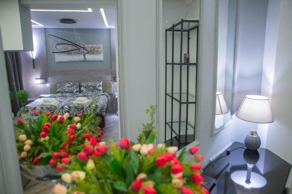 Postel nebo postele na pokoji v ubytování Pantelidis Hotel & Spa