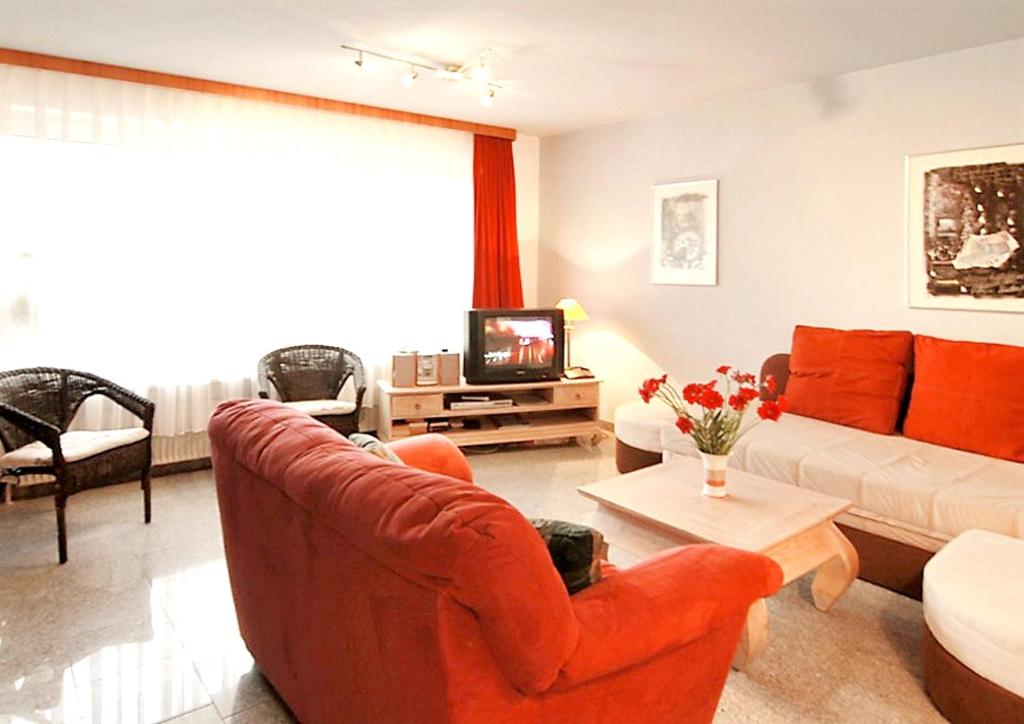 Posezení v ubytování One bedroom appartement with furnished garden and wifi at Westerland Sylt 1 km away from the beach