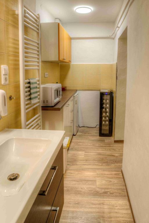 Kuchyň nebo kuchyňský kout v ubytování Apartmány pod Divadlem