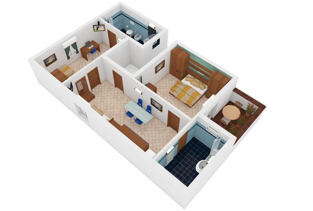 Půdorys ubytování Residence Veliero