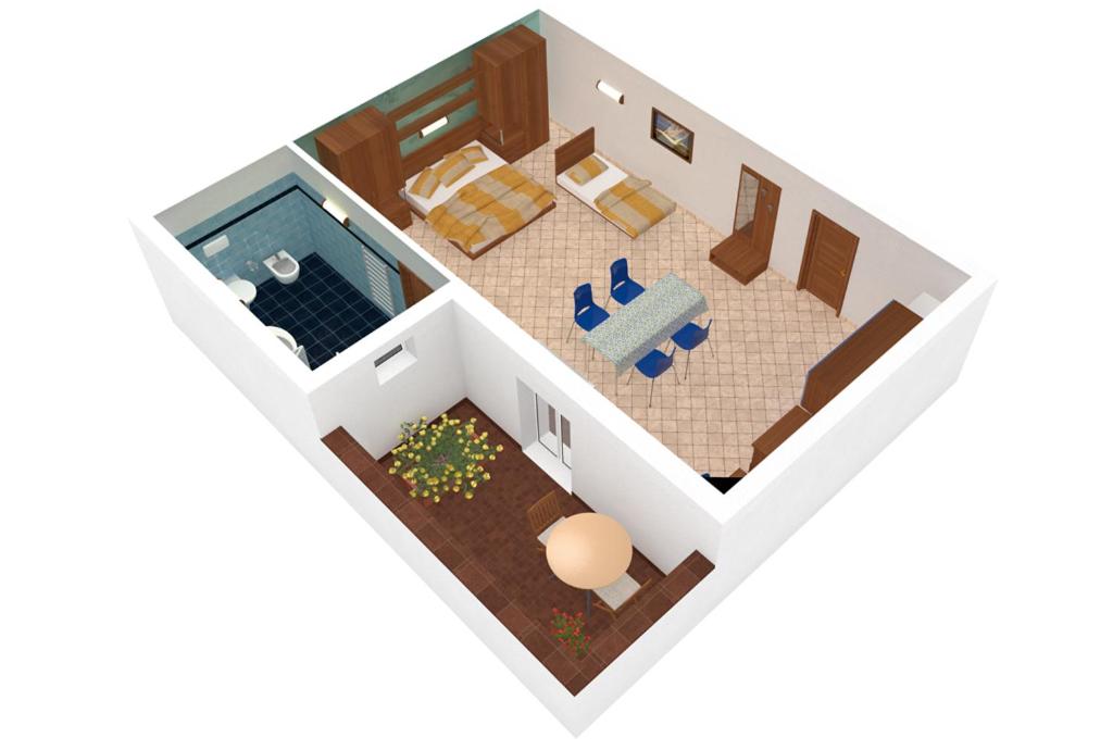 Půdorys ubytování Residence Veliero