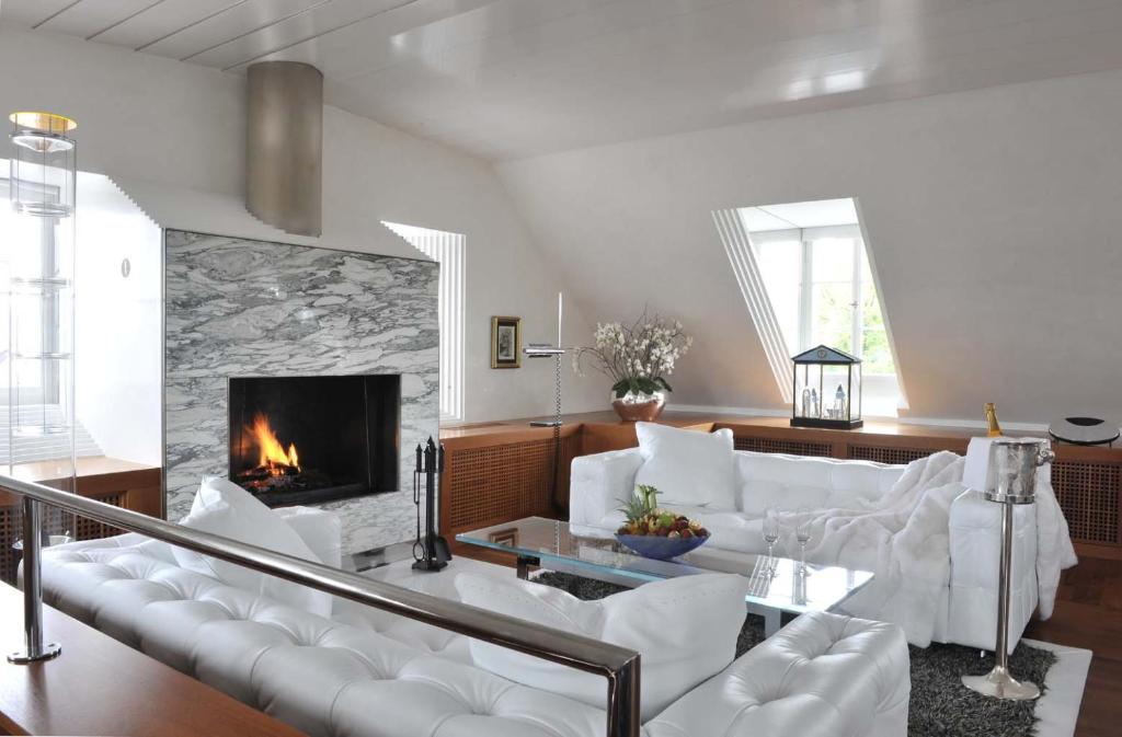 Posezení v ubytování Widder Hotel - Zurichs Luxury Hideaway