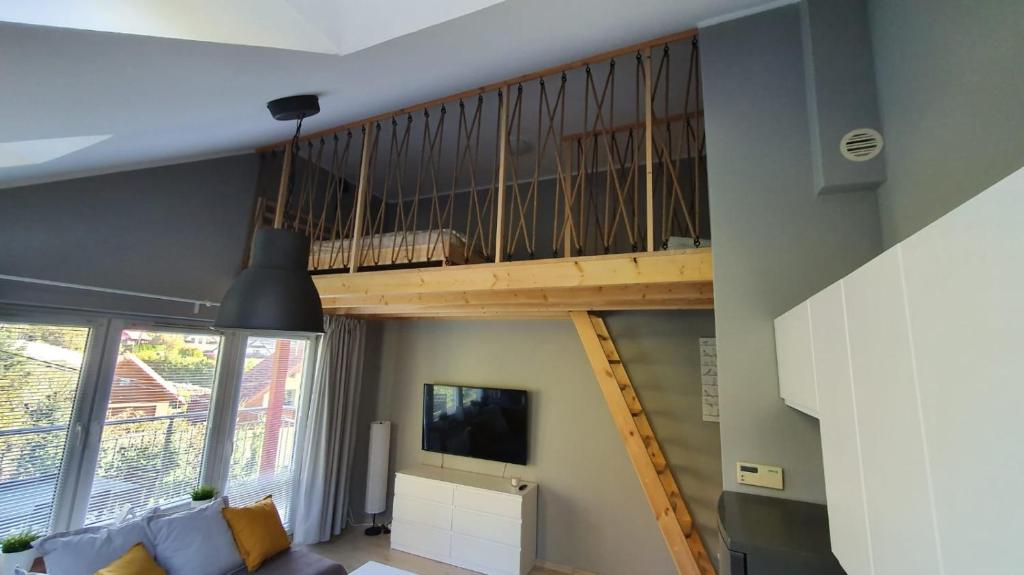 TV a/nebo společenská místnost v ubytování P.D.S APARTAMENT