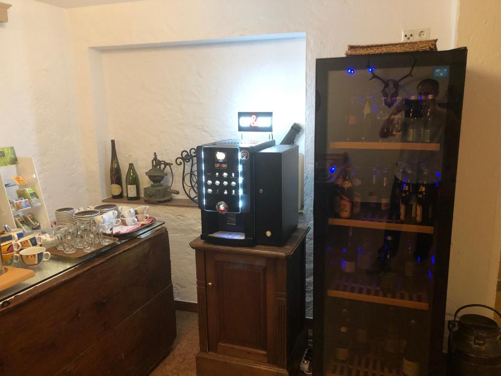 Kuchyň nebo kuchyňský kout v ubytování Hupfmühle Pension