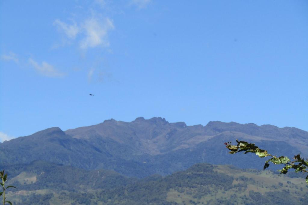 a view of a mountain range with mountains in the background at Refugio Explora Verde in Choachí