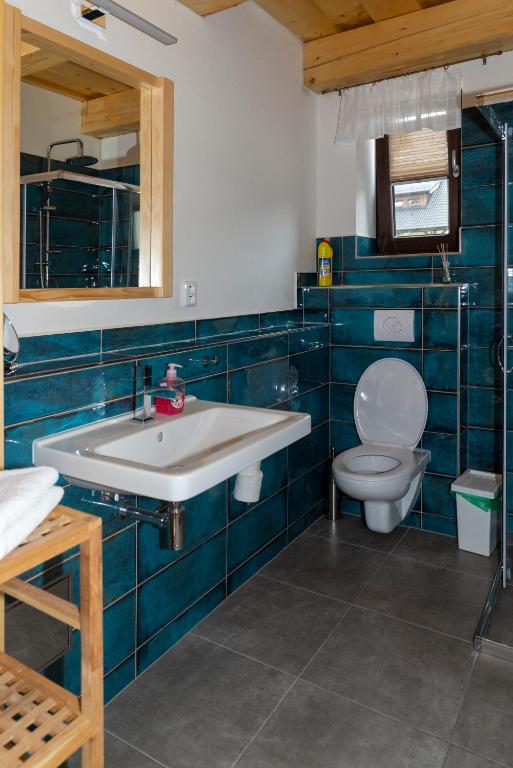 Koupelna v ubytování Apartmány Verunka