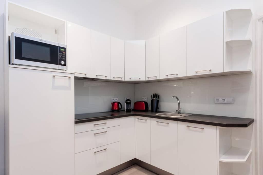 Kuchyňa alebo kuchynka v ubytovaní Contemporary City Apartment Váci Utca