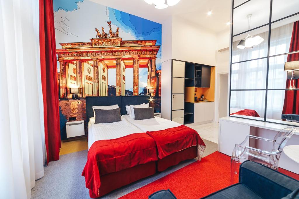Postel nebo postele na pokoji v ubytování Cities Gallery Apart-hotel
