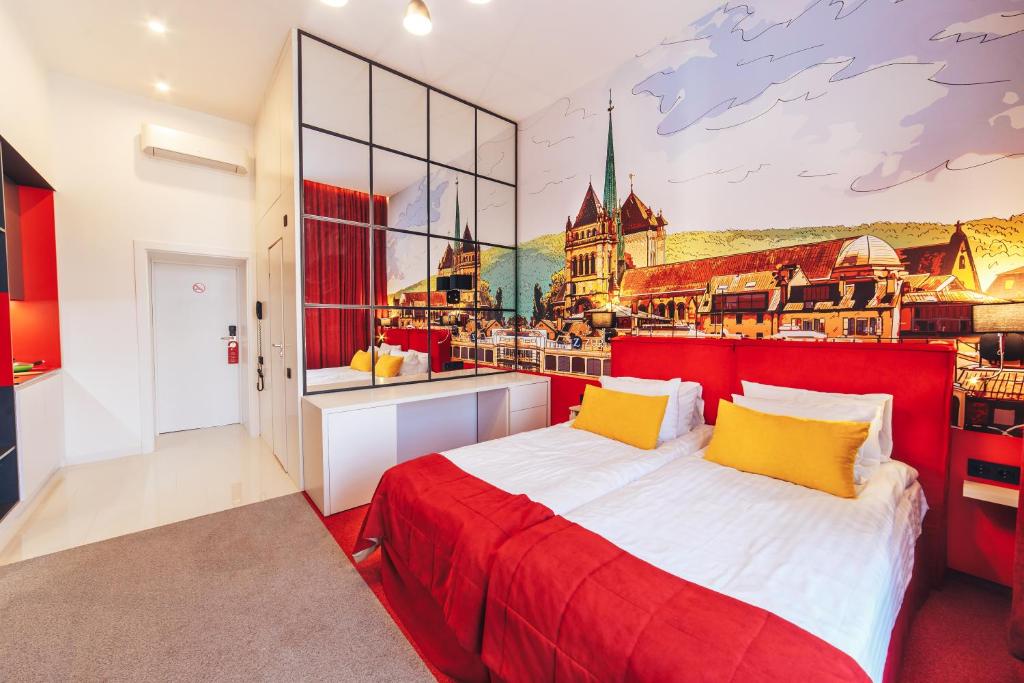 Postel nebo postele na pokoji v ubytování Cities Gallery Apart-hotel