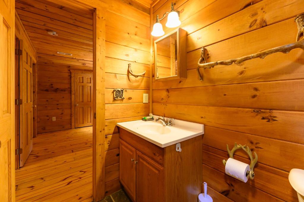 Koupelna v ubytování Smokies Overlook Lodge