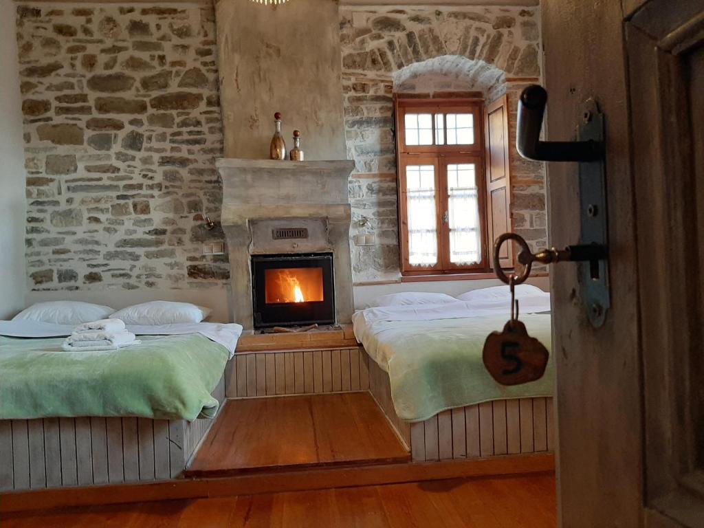 Postel nebo postele na pokoji v ubytování Lichovo