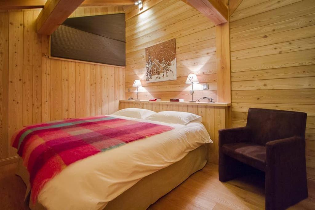 Postel nebo postele na pokoji v ubytování Chalet l'ALPAGA 2