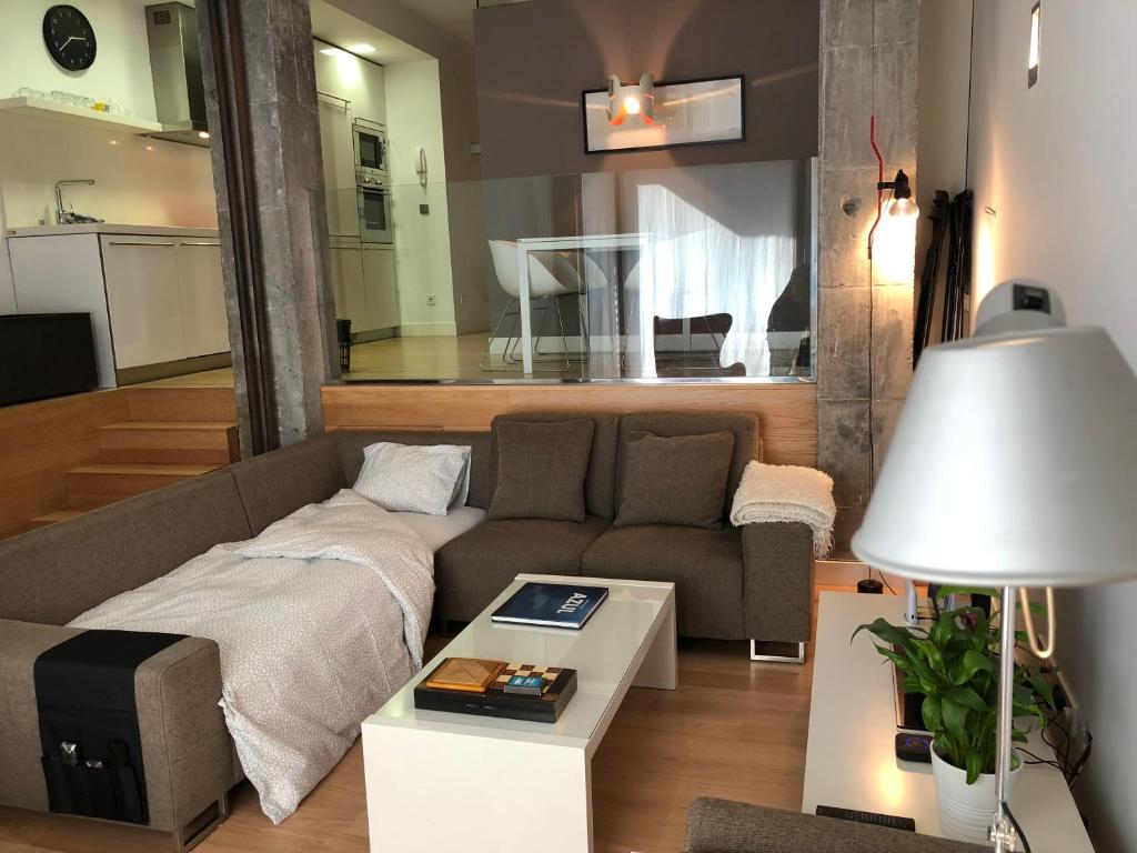 Posezení v ubytování Loft en Las Arenas Getxo, junto puente colgante