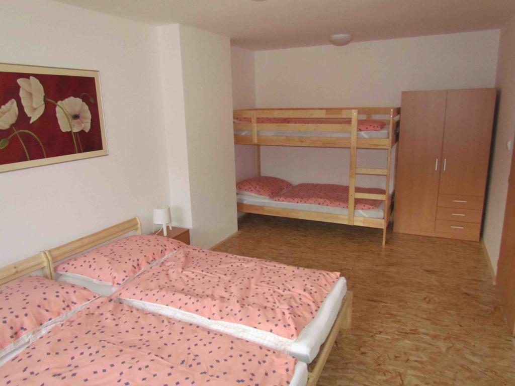 Łóżko lub łóżka w pokoju w obiekcie Dopravna Alžbětín
