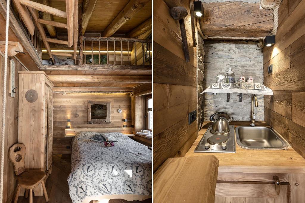 Postel nebo postele na pokoji v ubytování Brieis Relais Alpino