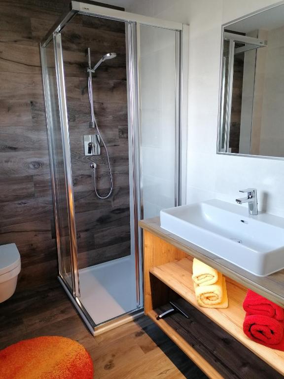 Koupelna v ubytování Gästehaus Wildauer