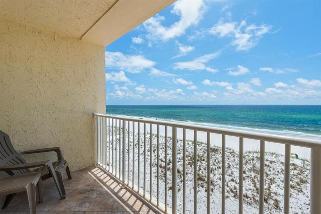 a balcony with a view of the ocean at Sans Souci 303 in Pensacola Beach