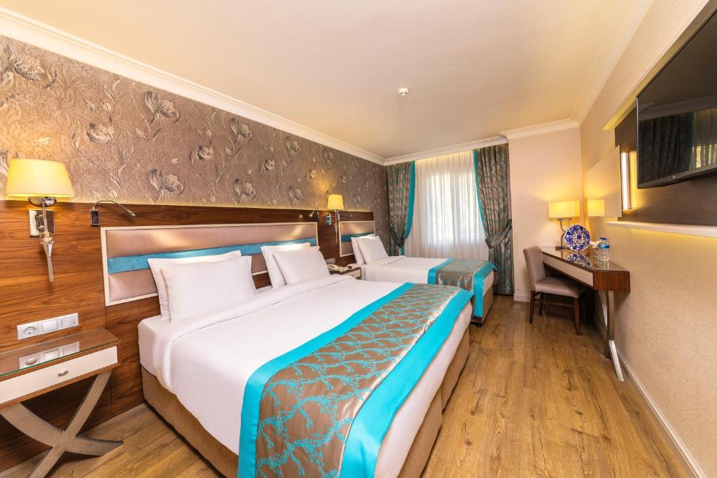 Katil atau katil-katil dalam bilik di Grand Yavuz Hotel Sultanahmet