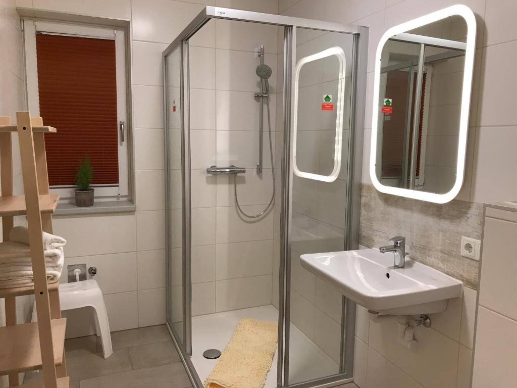 Koupelna v ubytování Posthof Apart . Zimmer