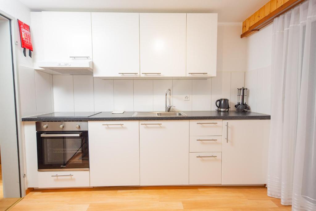 Kuchyň nebo kuchyňský kout v ubytování Haus City